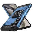 For Samsung Galaxy S24 5G Shockproof Metal Holder Phone Case(Navy Blue) - 1
