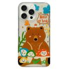 For iPhone 15 Pro Max Double Sided IMD Full Coverage TPU Phone Case(Brown Bear Smiley Face Crying Face) - 1