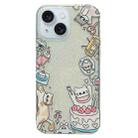 For iPhone 15 Double Sided IMD Full Coverage TPU Phone Case(Side Cake Kitten) - 1