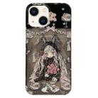 For iPhone 14 Double Sided IMD Full Coverage TPU Phone Case(Rabbit Ears Rose Cake Girl) - 1