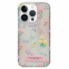 For iPhone 14 Pro Max Double Sided IMD Full Coverage TPU Phone Case(Floral) - 1