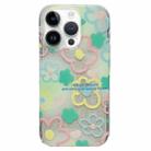 For iPhone 13 Pro Double Sided IMD Full Coverage TPU Phone Case(Hook Line Pink Yellow Blue Flowers) - 1