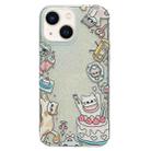 For iPhone 13 Double Sided IMD Full Coverage TPU Phone Case(Side Cake Kitten) - 1