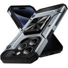 For iPhone 15 Pro Shockproof Metal Holder Phone Case(Grey) - 1