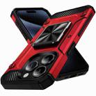 For iPhone 15 Pro Max Shockproof Metal Holder Phone Case(Red) - 1