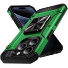 For iPhone 15 Pro Max Shockproof Metal Holder Phone Case(Green) - 1