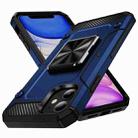 For iPhone 11 Shockproof Metal Holder Phone Case(Blue) - 1