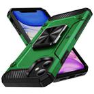 For iPhone 11 Shockproof Metal Holder Phone Case(Green) - 1