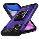 For iPhone 11 Shockproof Metal Holder Phone Case(Purple) - 1