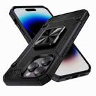 For iPhone 14 Pro Shockproof Metal Holder Phone Case(Black) - 1