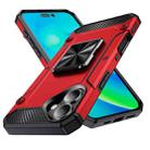 For iPhone 16 Plus Shockproof Metal Holder Phone Case(Red) - 1