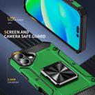 For iPhone 16 Plus Shockproof Metal Holder Phone Case(Green) - 3