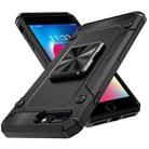 For iPhone 8 Plus / 7 Plus Shockproof Metal Holder Phone Case(Black) - 1