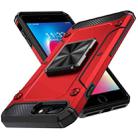 For iPhone 8 Plus / 7 Plus Shockproof Metal Holder Phone Case(Red) - 1