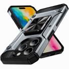 For iPhone 16 Pro Max Shockproof Metal Holder Phone Case(Grey) - 1