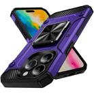 For iPhone 16 Pro Max Shockproof Metal Holder Phone Case(Purple) - 1