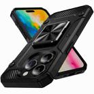 For iPhone 16 Pro Shockproof Metal Holder Phone Case(Black) - 1