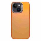 For iPhone 15 Laser Gradient Color PC + TPU Phone Case(Dazzle Orange) - 1