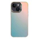 For iPhone 15 Plus / 14 Plus Laser Gradient Color PC + TPU Phone Case(Dazzle White) - 1