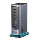 JOYROOM JR-TCM02 6 in 1 65W GaN 4 USB-C & 2 USB-A Multi-port Charger, Power Plug:EU Plug(Dark Gray) - 1