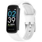 For Mambo Band 6S Solid Color Silver Buckle Silicone Watch Band(White) - 1