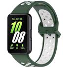 For Samsung Galaxy Fit 3 Two Color Breathable Silicone Watch Band(Dark Green White) - 1