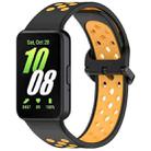 For Samsung Galaxy Fit 3 Two Color Breathable Silicone Watch Band(Black Yellow) - 1