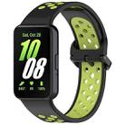 For Samsung Galaxy Fit 3 Two Color Breathable Silicone Watch Band(Black Lime) - 1