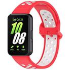 For Samsung Galaxy Fit 3 Two Color Breathable Silicone Watch Band(Red White) - 1
