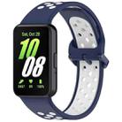 For Samsung Galaxy Fit 3 Two Color Breathable Silicone Watch Band(Midnight Blue White) - 1