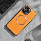 For iPhone 14 Pro Max CD Magsafe Magnetic Cloth Texture Phone Case(Orange) - 1