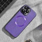 For iPhone 14 Pro Max CD Magsafe Magnetic Cloth Texture Phone Case(Purple) - 1