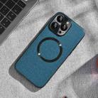 For iPhone 14 Pro Max CD Magsafe Magnetic Cloth Texture Phone Case(Blue) - 1