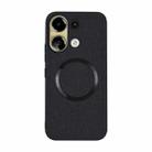 For Xiaomi Redmi Note 13 4G CD Magsafe Magnetic Cloth Texture Phone Case(Black) - 1