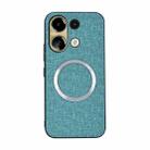 For Xiaomi Redmi Note 13 4G CD Magsafe Magnetic Cloth Texture Phone Case(Light Green) - 1