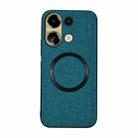 For Xiaomi Redmi Note 13 4G CD Magsafe Magnetic Cloth Texture Phone Case(Dark Green) - 1