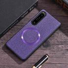 For Sony Xperia 1 VI CD Magsafe Magnetic Cloth Texture Phone Case(Purple) - 1