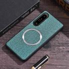 For Sony Xperia 1 VI CD Magsafe Magnetic Cloth Texture Phone Case(Light Green) - 1