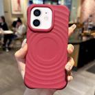 For iPhone 11 MagSafe Magnetic Ring Texture TPU Phone Case(Red) - 1
