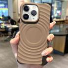 For iPhone 11 Pro MagSafe Magnetic Ring Texture TPU Phone Case(Khaki) - 1