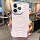 For iPhone 11 Pro MagSafe Magnetic Ring Texture TPU Phone Case(Light Purple) - 1