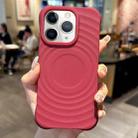 For iPhone 11 Pro Max MagSafe Magnetic Ring Texture TPU Phone Case(Red) - 1