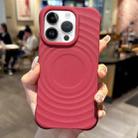 For iPhone 12 Pro MagSafe Magnetic Ring Texture TPU Phone Case(Red) - 1