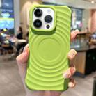For iPhone 12 Pro Max MagSafe Magnetic Ring Texture TPU Phone Case(Green) - 1