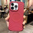 For iPhone 14 Pro MagSafe Magnetic Ring Texture TPU Phone Case(Red) - 1