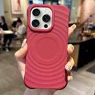For iPhone 15 Pro Max MagSafe Magnetic Ring Texture TPU Phone Case(Red) - 1