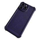 For iPhone 11 Pro Carbon Fiber Four Corners Shockproof TPU Phone Case(Purple) - 1