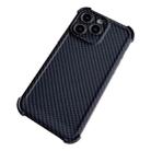 For iPhone 11 Pro Max Carbon Fiber Four Corners Shockproof TPU Phone Case(Black) - 1