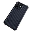 For iPhone 12 Carbon Fiber Four Corners Shockproof TPU Phone Case(Black) - 1