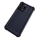 For iPhone 12 Pro Max Carbon Fiber Four Corners Shockproof TPU Phone Case(Black) - 1